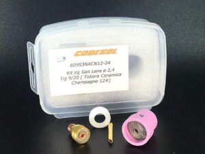 Kit tig Gas Lens ø 2,4 Tig 9/20 ( Tobera Ceramica Champagne 12)