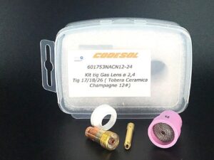 Kit tig Gas Lens ø 2,4 Tig 17/18/26 ( Tobera Ceramica Champagne 12)