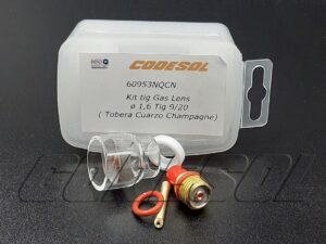 Kit tig Gas Lens ø 1,6 Tig 9/20 ( Tobera Cuarzo Champagne)