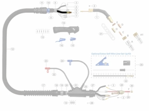Cable cte. Agua 5 m. Antorcha M55W/M6W